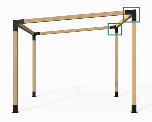 Modaprax Angled Downward Sloping Corner Bracket Application 1