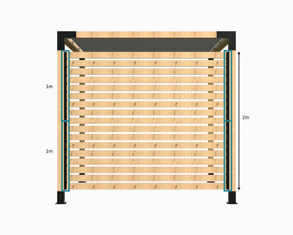 Modaprax Shade Sail Pergola with Privacy Rails 1m Rails 
