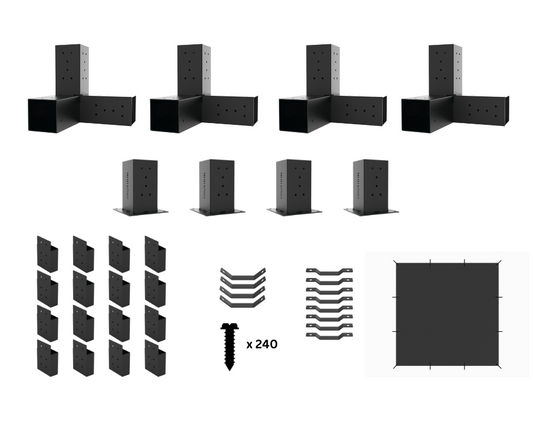 Shade Sail Pergola for 90x90 Timber Posts with Side Post Brackets_Components